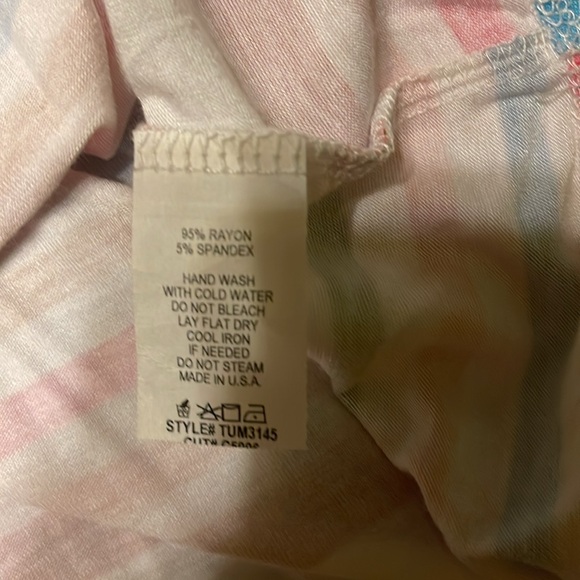 NWT E. Luna Multicolor Stripe Stretch Tee Shirt Size S - Picture 6 of 6
